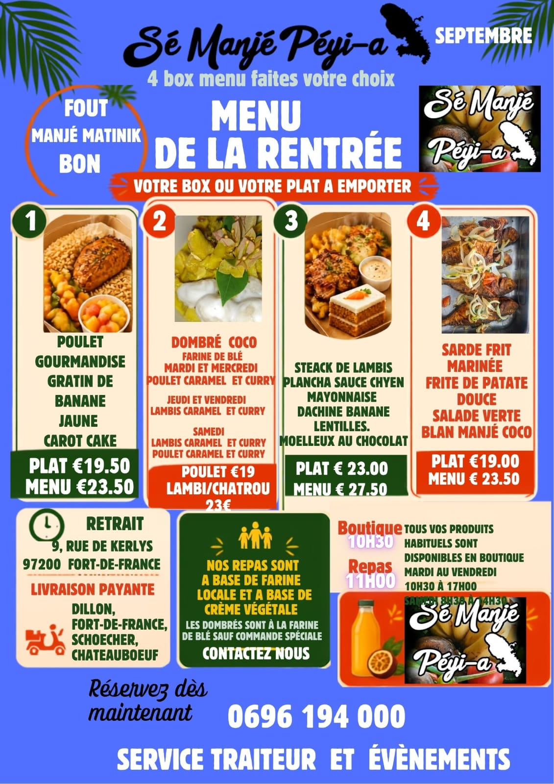 Menu BOX rentrée septembre 2026